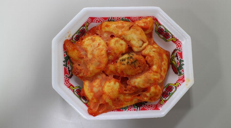 液体凍結機リセラで急速冷凍したエビチリ